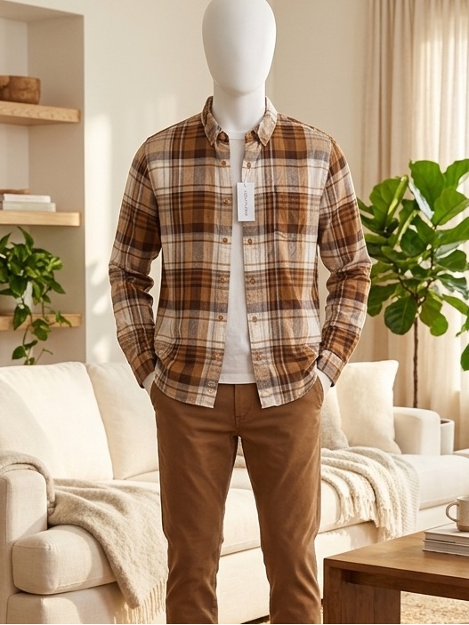 New Outerknown 100% Organic Cotton Lightweight Check Pattern Shirt Men’s Size L